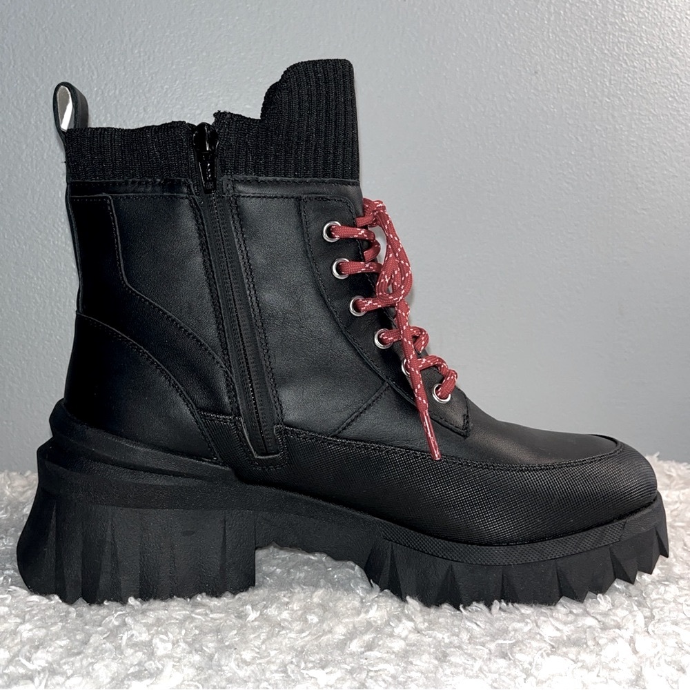 Nurture Rebalance 3M Water Resistant Leather Lug Sole Platform Boots - Picture 5 of 10